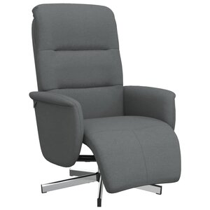 vidaXL Fauteuil inclinable avec repose-pieds gris foncé tissu