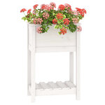 vidaXL Jardinière avec étagère Blanc 54x34 5x81 cm Bois massif de pin