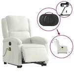 vidaXL Fauteuil inclinable de massage électrique crème velours