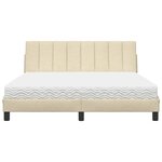 vidaXL Lit avec matelas crème 160x200 cm tissu
