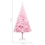 vidaXL Sapin de Noël artificiel pré-éclairé et support rose 240 cm PVC