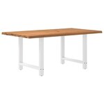 vidaXL Table à manger marron clair bois de chêne massif rectangulaire