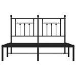 vidaXL Cadre de lit métal sans matelas avec tête de lit noir 150x200cm