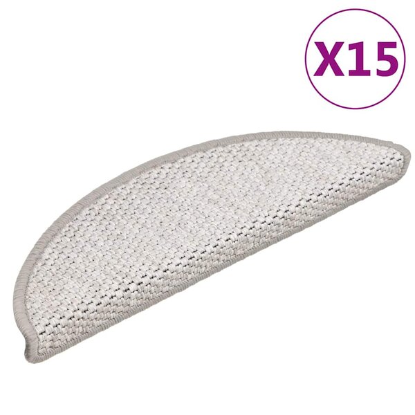 vidaXL Tapis d'escalier autocollants aspect sisal 15 Pièces 56x17x3 cm
