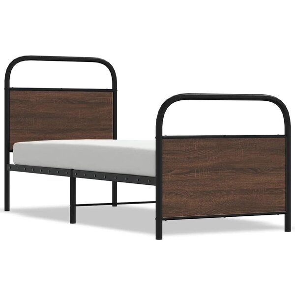 vidaXL Cadre de lit sans matelas 75x190cm chêne marron bois ingénierie
