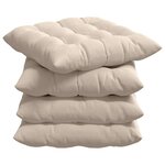 vidaXL Coussins de siège 4 Pièces Beige 40 x 40 x 6 cm Microfibre