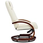 vidaXL Fauteuil inclinable avec repose-pied Blanc cassé Similicuir