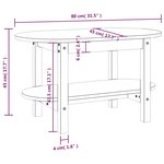 vidaXL Table basse Gris 80x45x45 cm Bois massif de pin