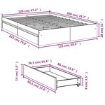 vidaXL Cadre de lit avec tiroirs sans matelas noir 120x200 cm