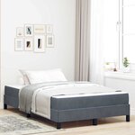 vidaXL Lit à ressorts avec matelas Gris foncé 120 x 190 cm tissu