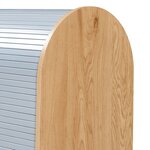 Armoire de bureau 80 x 60 x 40 cm étagère meuble de rangement basse meuble de rangement à rideau bambou gris 03_0008865