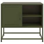 vidaXL Meuble TV vert olive 68x39x60 5 cm acier