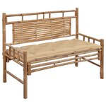 vidaXL Banc de jardin avec coussin 120 cm Bambou