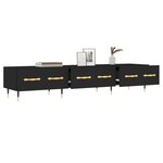 vidaXL Meuble TV noir 150x36x30 cm bois d'ingénierie