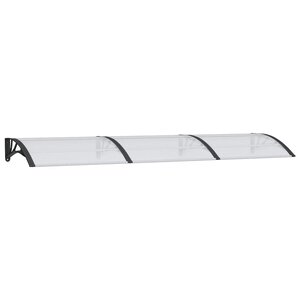 vidaXL Auvent de porte Noir et transparent 300x75 cm Polycarbonate