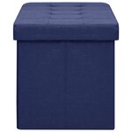 vidaXL Banc de rangement pliable Bleu Faux lin