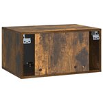 vidaXL Meuble TV mural Chêne fumé 59 5 x 41 x 30 cm Bois d'ingénierie