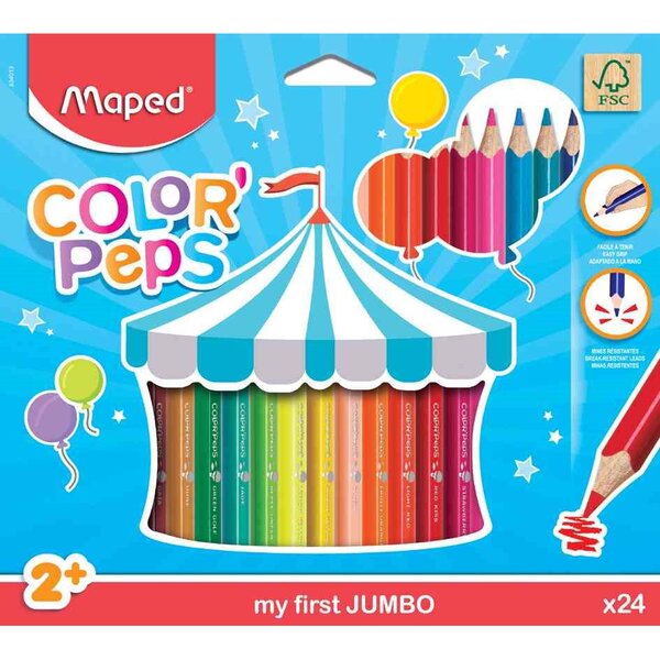 Mes premiers crayons de couleur triantgulaire  étui de 24 maped