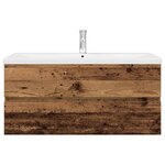 vidaXL Meuble lavabo avec bassin et robinet intégrés vieux bois