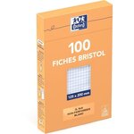 OXFORD 100 feuilles bristol - Petits carreaux - Blanc - 20 cm x 12,5 cm x 2,6 cm