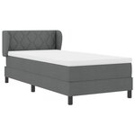 vidaXL Lit boxspring avec matelas Gris foncé 90 x 190 cm tissu