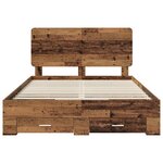 vidaXL Cadre de lit Bois ancien 140 x 190 cm Bois d'ingénierie