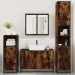 vidaXL Ensemble meubles salle de bain 4 Pièces chêne fumé bois ingénierie