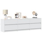 vidaXL Meuble TV avec LED blanc 180x34x50 cm bois d'ingénierie