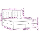 VidaXL Cadre de lit ottoman et matelas gris clair 160x200cm velours