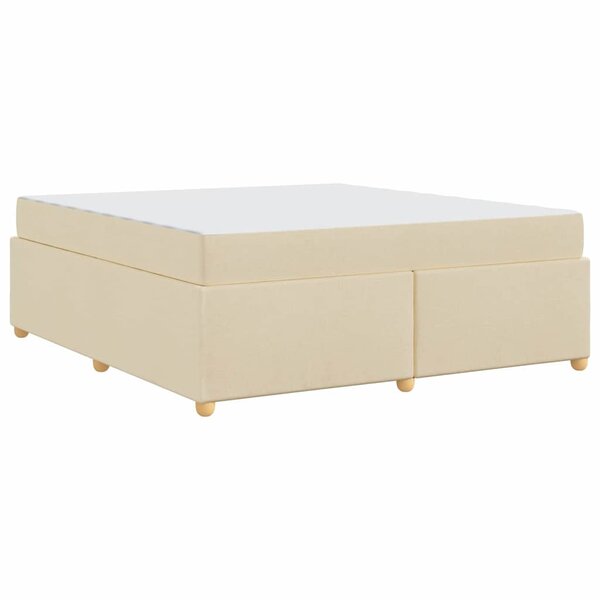 vidaXL Cadre de lit avec matelas Crème 180 x 200 cm tissu