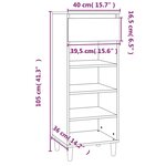 vidaXL Armoire à chaussures Gris béton 40x36x105 cm Bois d'ingénierie