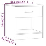 vidaXL Tables de chevet 2 Pièces avec tiroir Noir