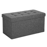 Coffre de rangement couvercle pliable par 2 côtés banc de rangement 300 kg charge admissible 76 x 38 x 38 cm gris 12_0005138