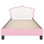 vidaXL Cadre de lit pour enfants avec tête de lit Rose 90 x 190 cm PU