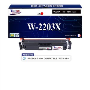 T3AZUR -Toner compatible avec HP W2203X / W2203A (220X/220A) pour HP Color LaserJet Pro MFP 4202dn 4202dw 4302fdn  4302fdw 4303dw 4303fdn 4303fdw - Magenta