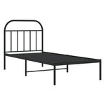 vidaXL Cadre de lit métal sans matelas avec tête de lit noir 90x190 cm
