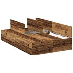 vidaXL Cadre de lit avec rangement Bois Ancien 120 x 190 cm