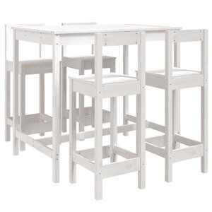 vidaXL Ensemble de bar de jardin 5 Pièces blanc bois massif de pin