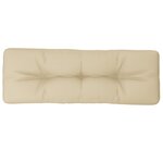 vidaXL Coussin de palette beige 120x40x12 cm tissu