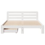 vidaXL Cadre de lit sans matelas blanc 140x190 cm bois de pin massif