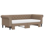 vidaXL Lit de jour avec lit gigogne et matelas cappuccino 90x200 cm
