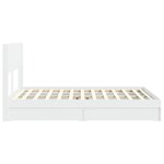 vidaXL Cadre de lit avec rangement et tête de lit Blanc 140 x 190 cm