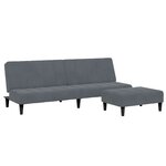 vidaXL Canapé-lit à 2 places avec repose-pied gris foncé velours