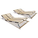 vidaXL Sommiers à lattes sans matelas 2 Pièces avec 28 lattes 70x200 cm