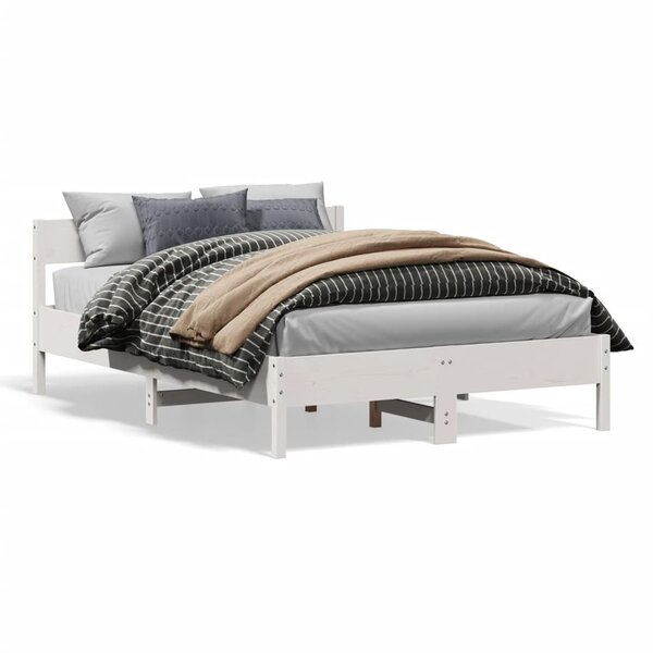 vidaXL Cadre de lit sans matelas blanc 120x190 cm bois de pin massif