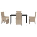 vidaXL Ensemble de salle à manger pour jardin 5 Pièces Beige polyrotin
