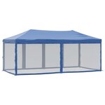 vidaXL Tente de réception pliable avec parois Bleu 3x6 m