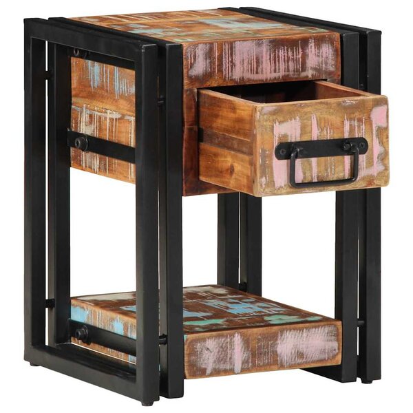 vidaXL Cabinet de chevet avec tiroir Multicolore 30 x 30 x 40 cm