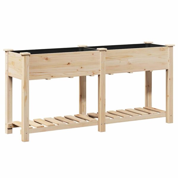 vidaXL Cache-pot de jardin avec étagère Beige 161 x 43 x 76.5 cm