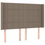 vidaXL Sommier à lattes de lit matelas et LED Taupe 140x200 cm Tissu